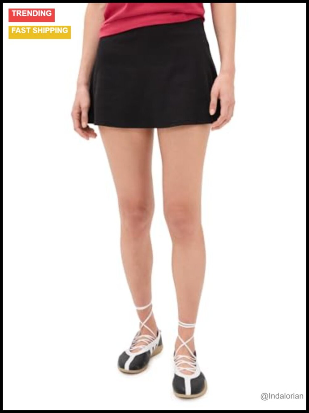 Ribbed Jersey Skort Dance Skirt Stretch Mid-Weight